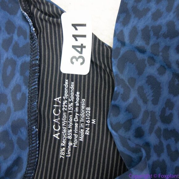 NEW Acacia Mateo bikini bottom‎ leopard animal print blue Amur, M - Picture 9 of 16